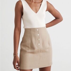NWT & OTHER STORIES Tan Linen Skirt Size 4